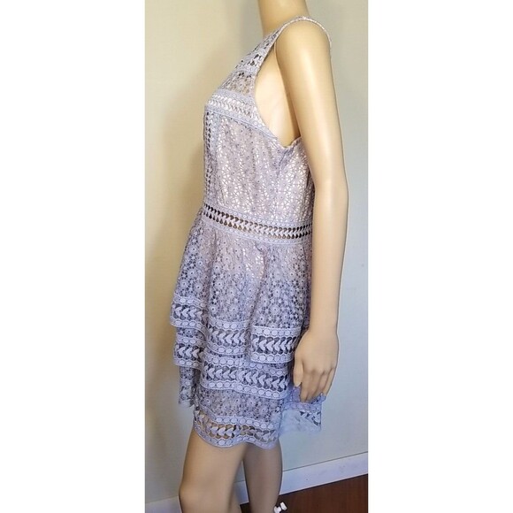 Express Little Blue Dress Lace Sleeveless Womens Layered Size 12 - Picture 7 of 10